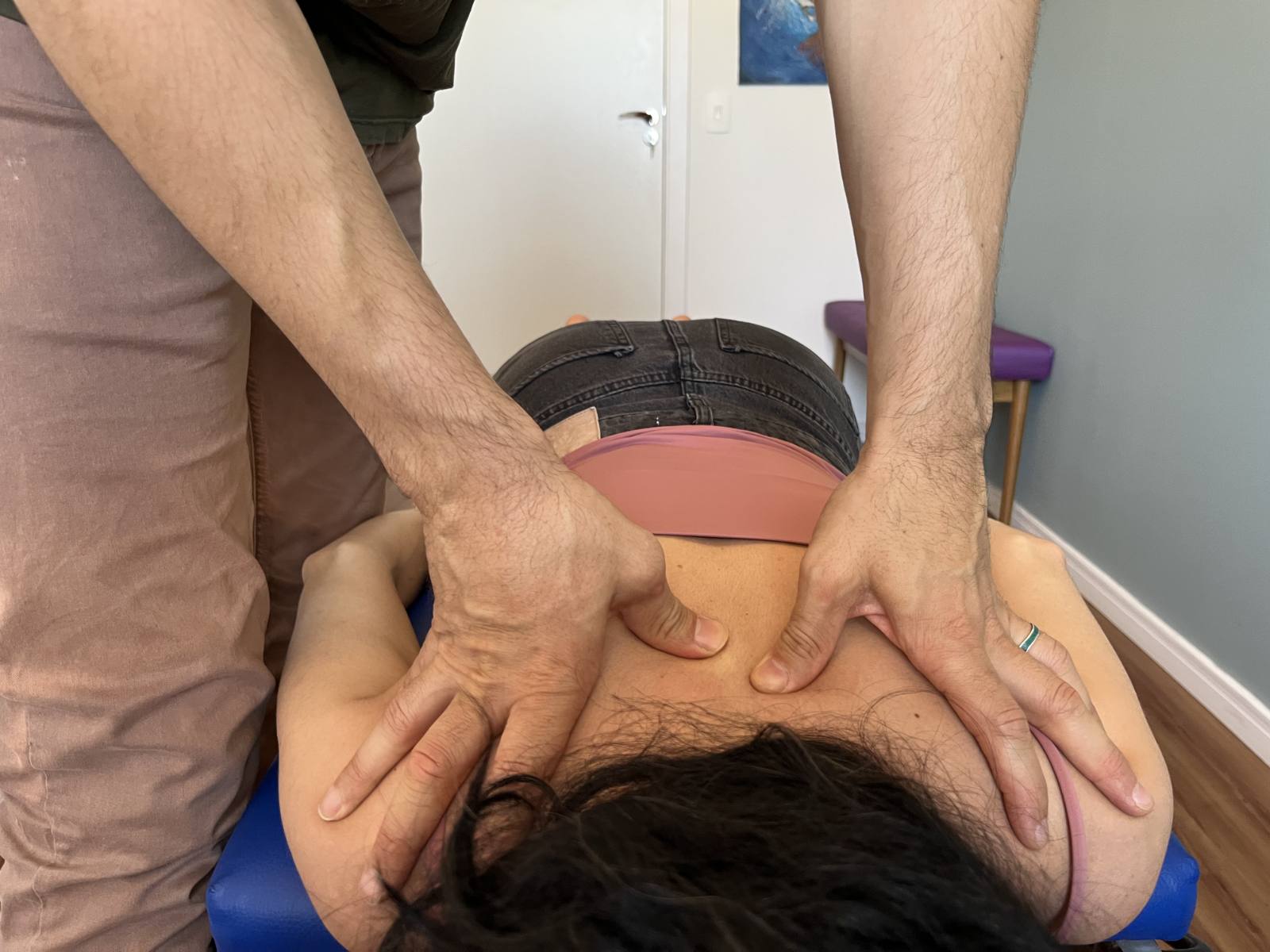 Ajuste cervical visto de cima